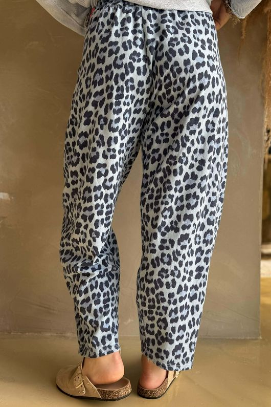 Lagen Zanzibar Seamed Tapered Barrel Pant Celeste & Navy